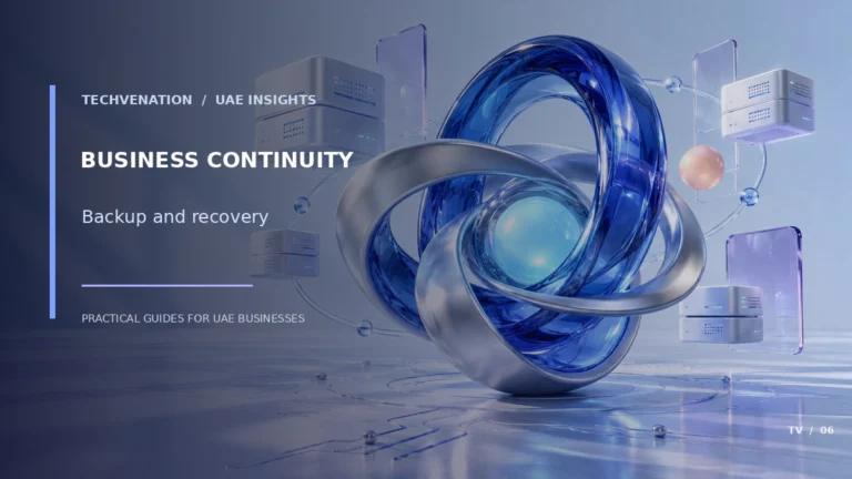 Conceptual digital infrastructure representing data backup and disaster recovery