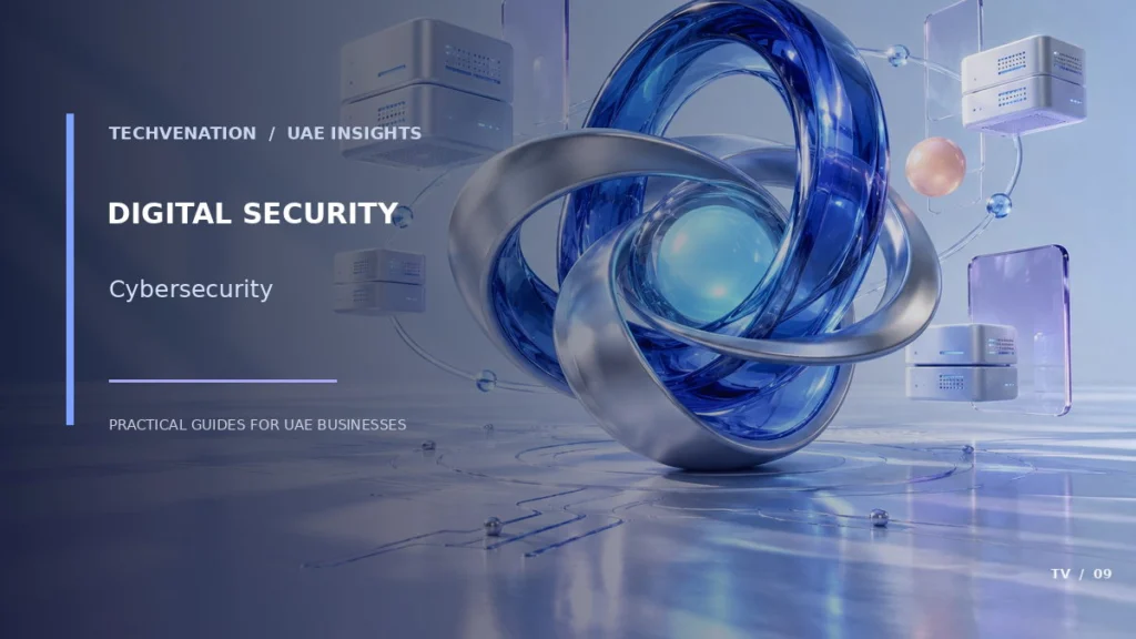 Conceptual technology systems illustrating cybersecurity for businesses