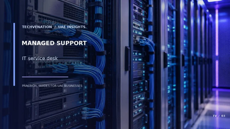 Professional server infrastructure representing managed IT support