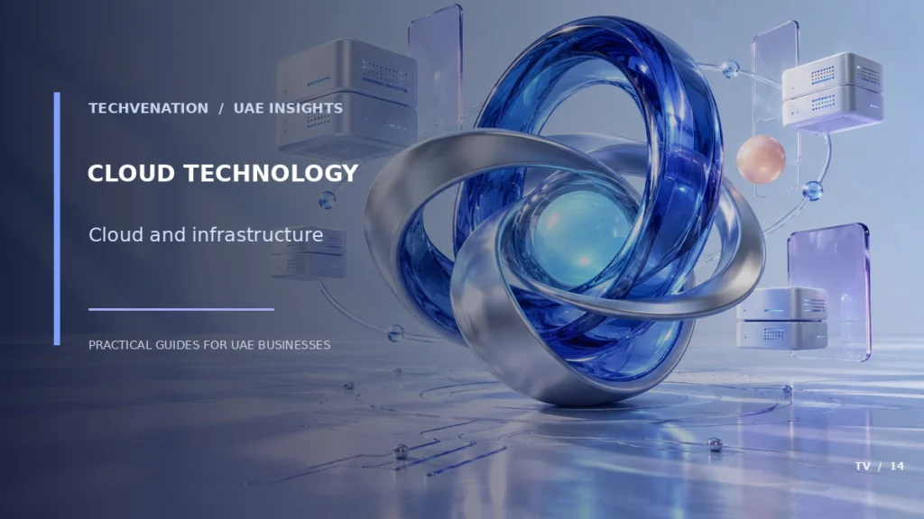 Conceptual technology illustration for cloud services — Techvenation UAE
