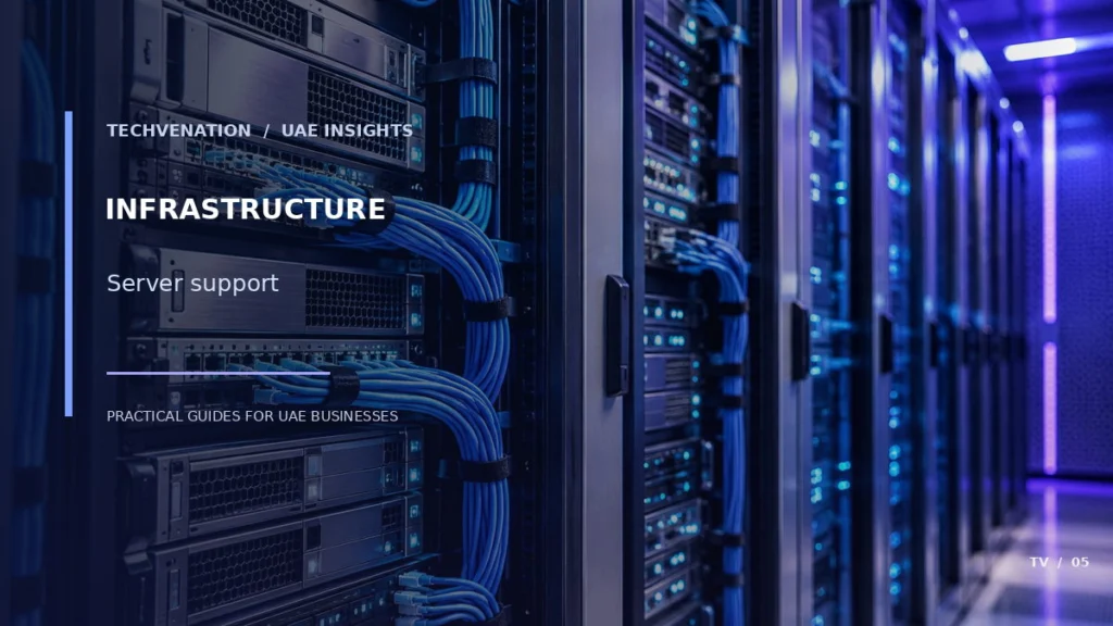 Conceptual technology illustration for server support — Techvenation UAE
