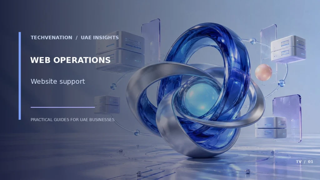 Conceptual technology illustration for website maintenance — Techvenation UAE